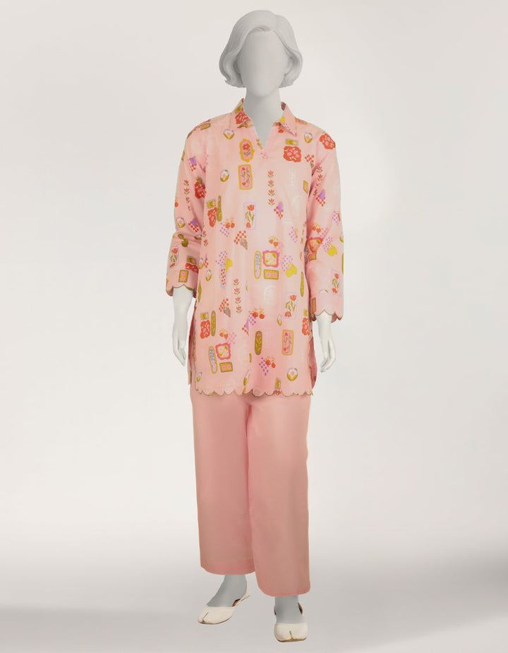 Lawn Pink Stitched Suit - J. Junaid Jamshed