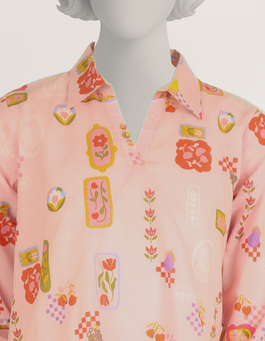 Lawn Pink Stitched Suit - J. Junaid Jamshed