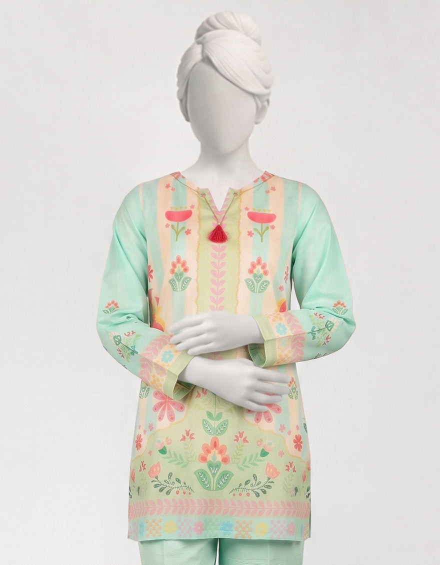Lawn Sea Green Stitched Suit - J. Junaid Jamshed
