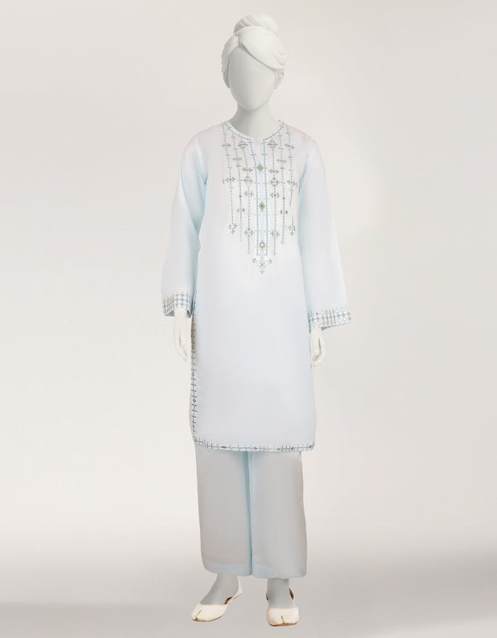 Lawn Blue Stitched Suit - J. Junaid Jamshed