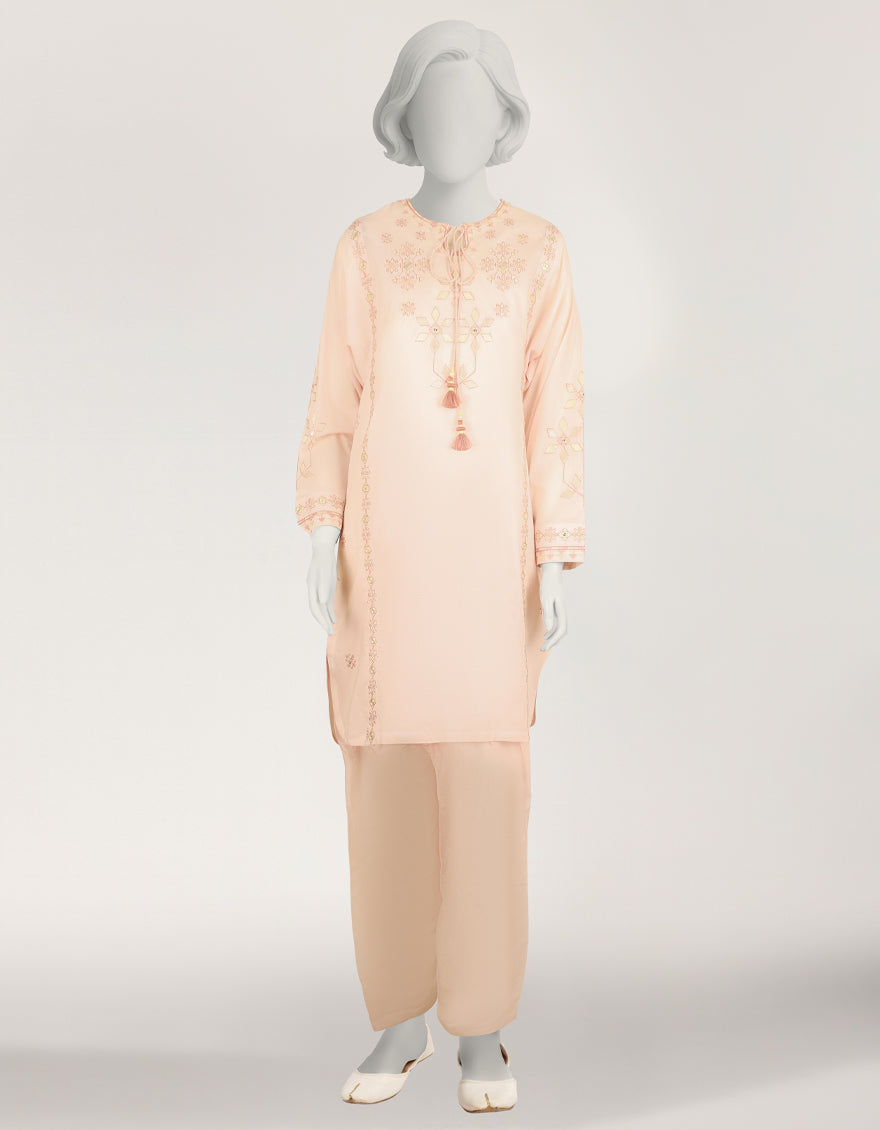 Lawn Pink Stitched Suit - J. Junaid Jamshed