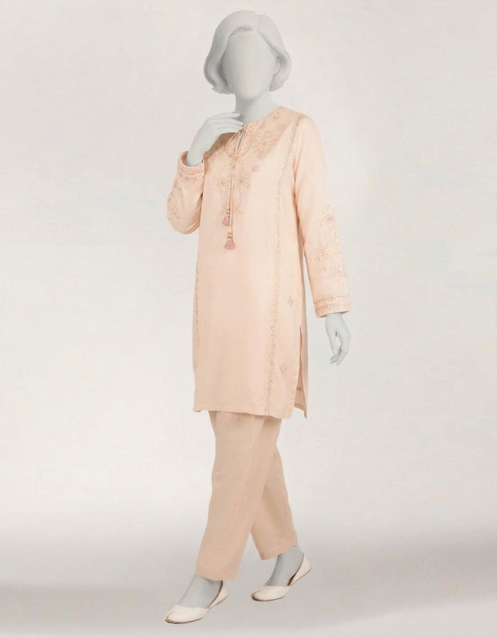 Lawn Pink Stitched Suit - J. Junaid Jamshed
