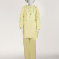 Lawn Green Stitched Suit - J. Junaid Jamshed