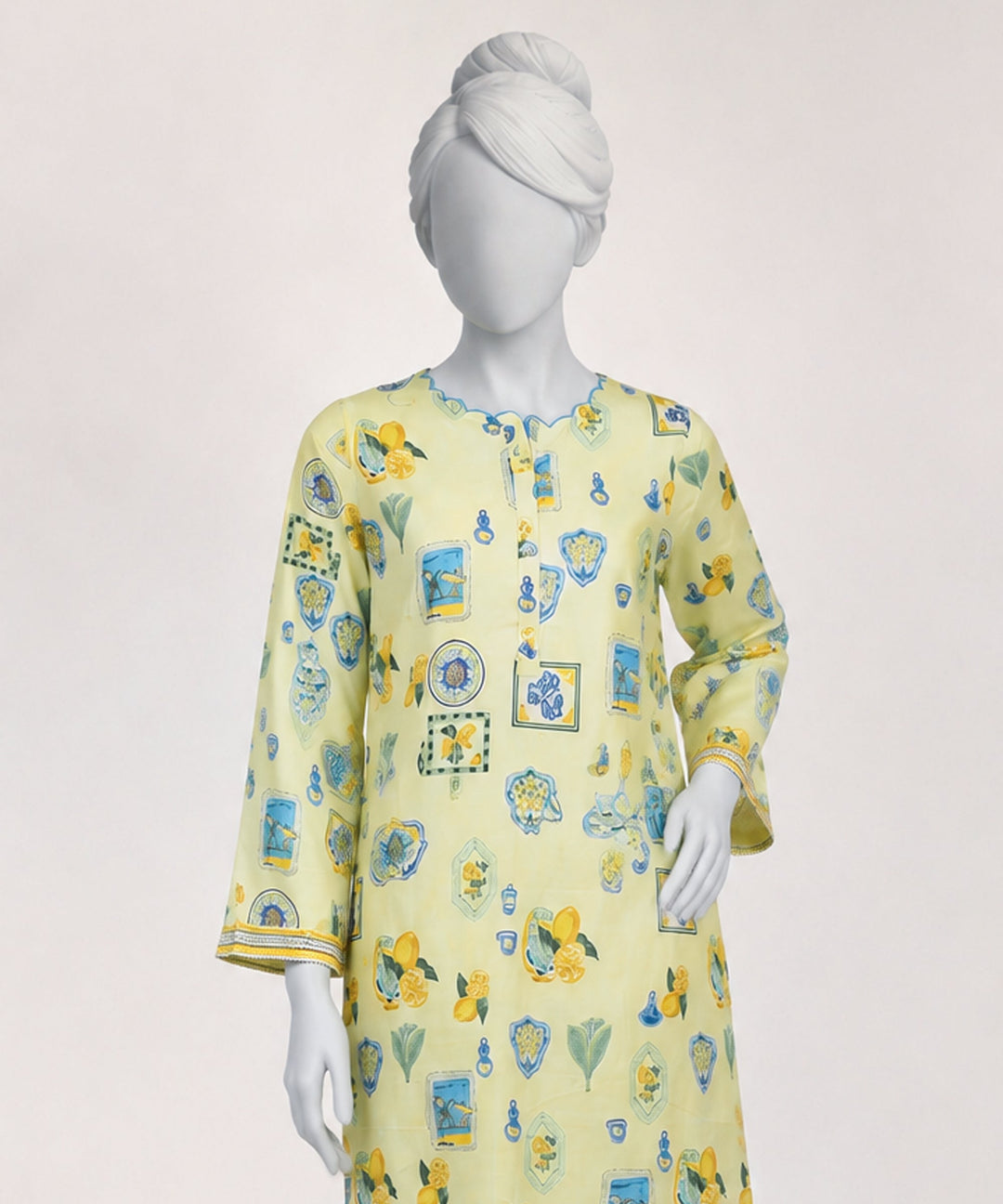 Lawn Lime Green Stitched Suit - J. Junaid Jamshed