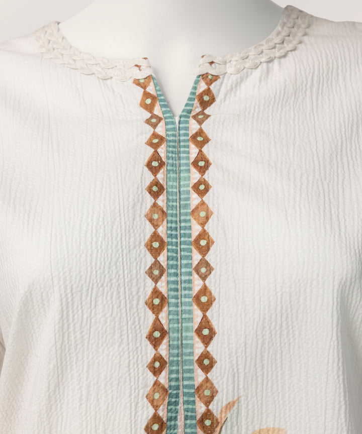 Seersucker Off White Stitched Suit - J. Junaid Jamshed