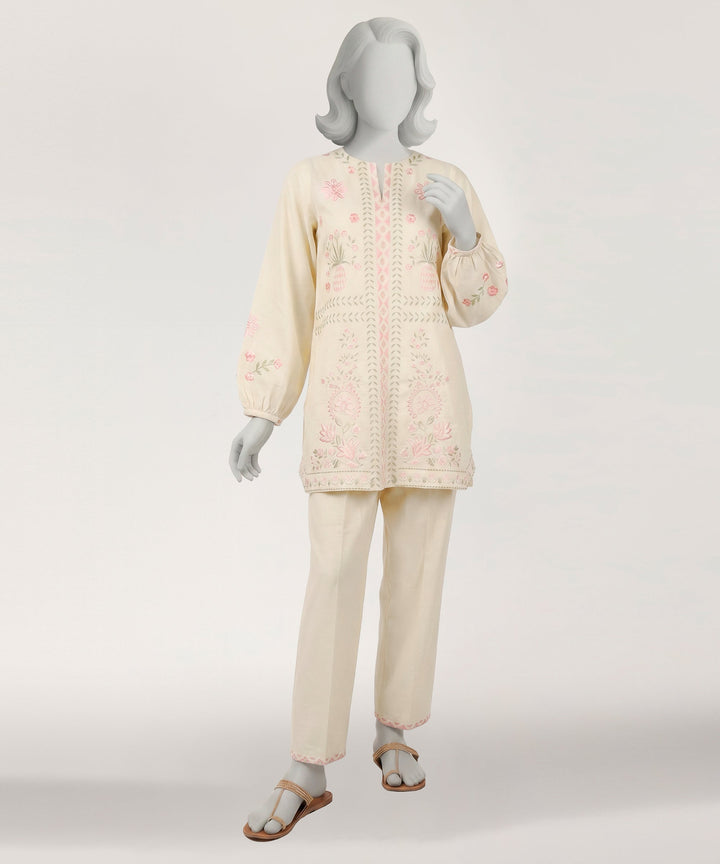 Lawn Yellow Stitched Suit - J. Junaid Jamshed
