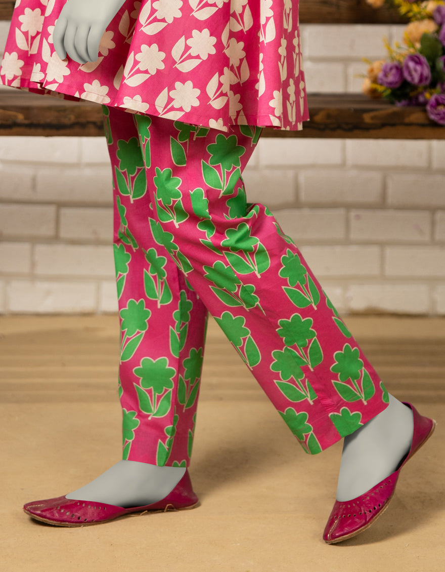Lawn Pink Trouser - J. Junaid Jamshed