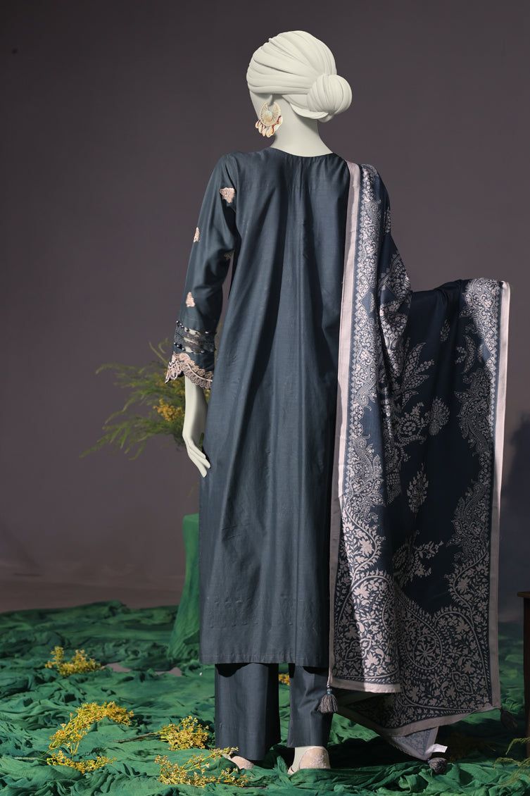 Cambric Green Stitched Suit - J. Junaid Jamshed