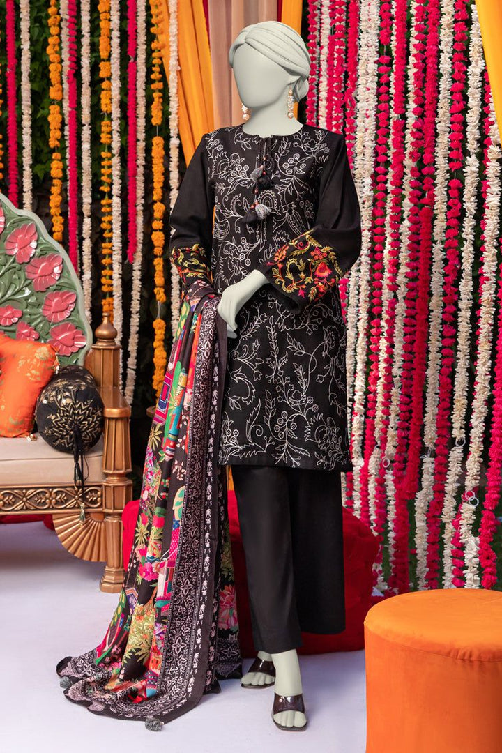 Dyed Black Stitched Suit - J. Junaid Jamshed