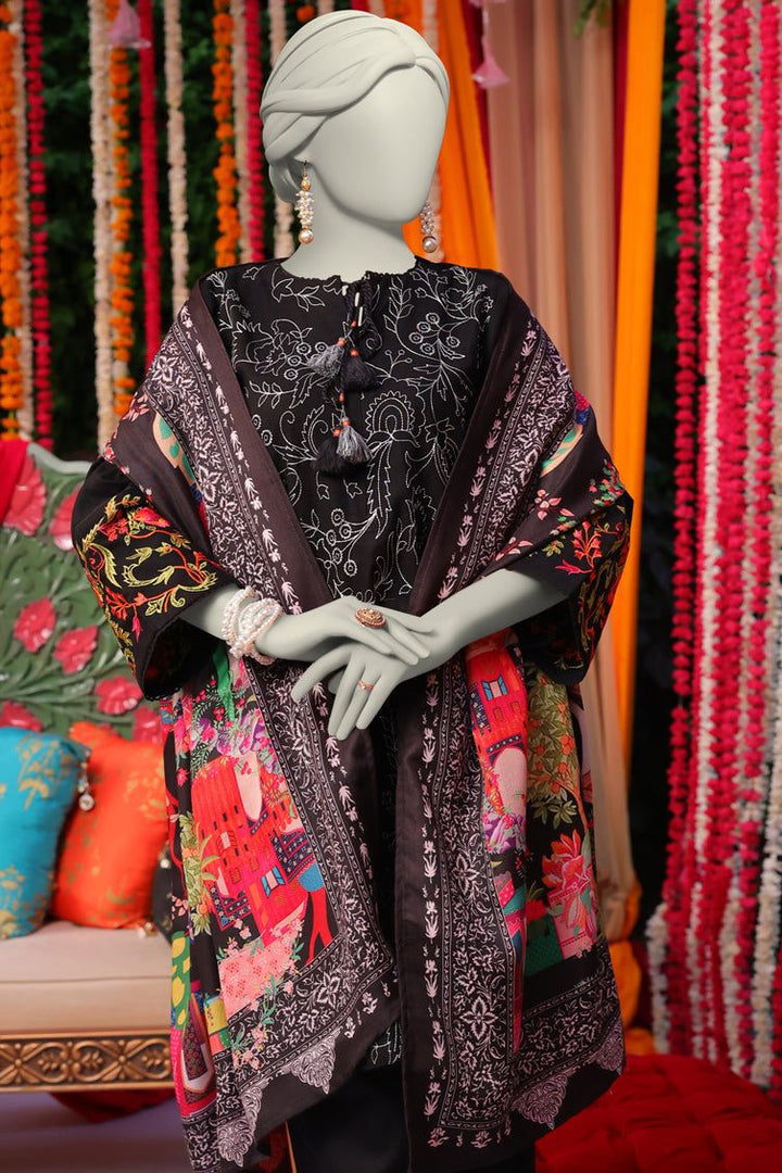 Dyed Black Stitched Suit - J. Junaid Jamshed
