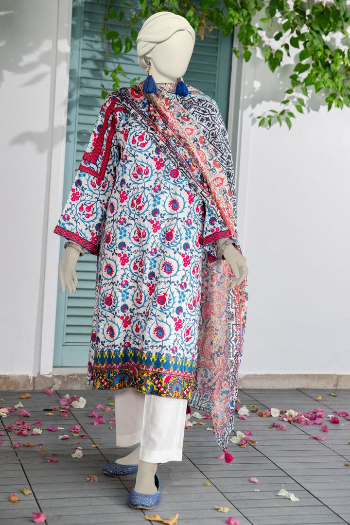 Cambric White Stitched Suit - J. Junaid Jamshed