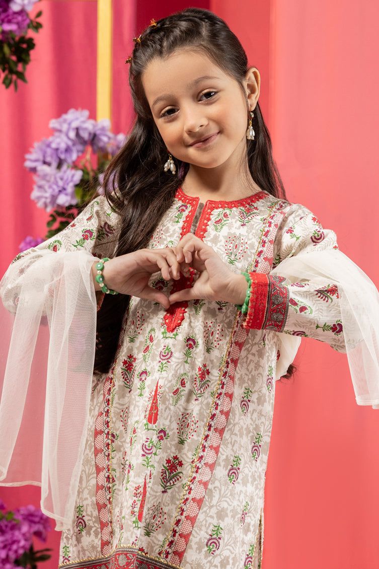 Organza White Stitched Suit - J. Junaid Jamshed