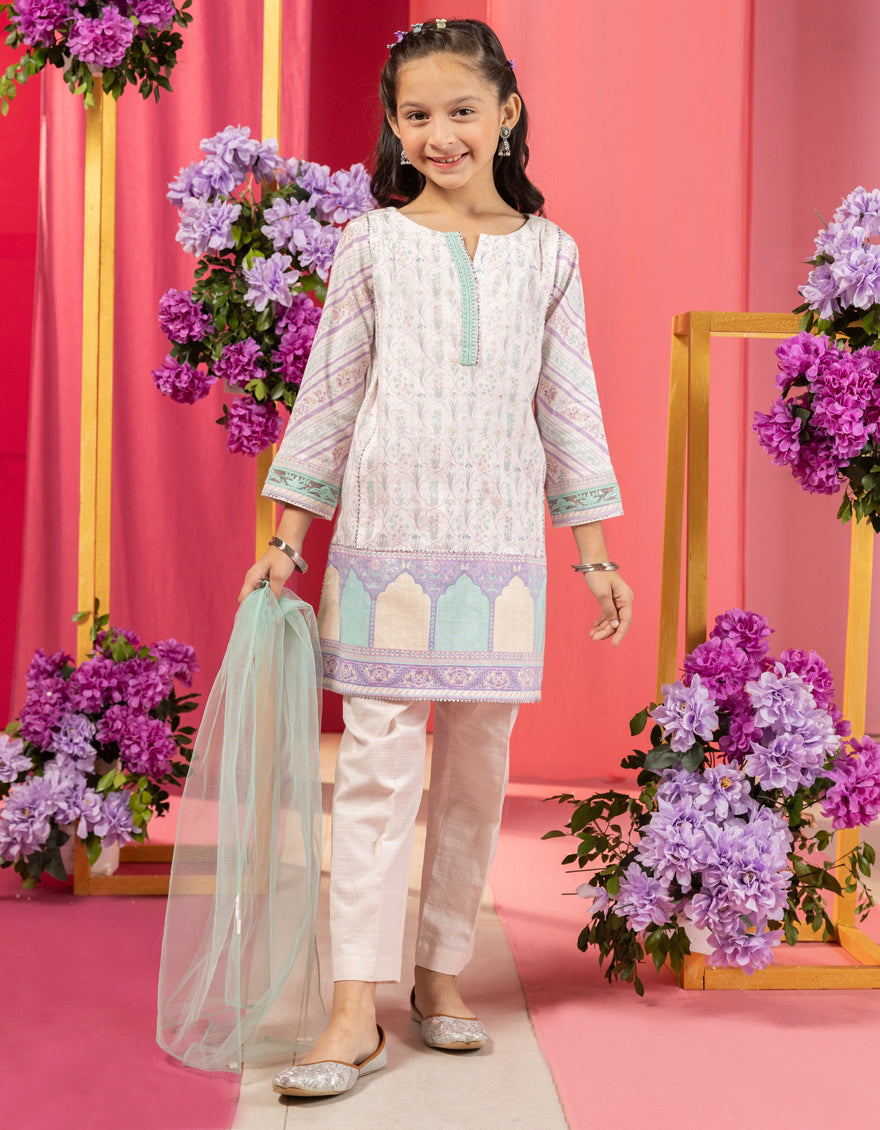 Organza Pink Stitched Suit - J. Junaid Jamshed