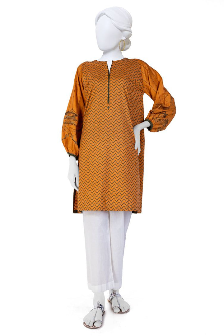 Cambric Mustard Kurti - J. Junaid Jamshed