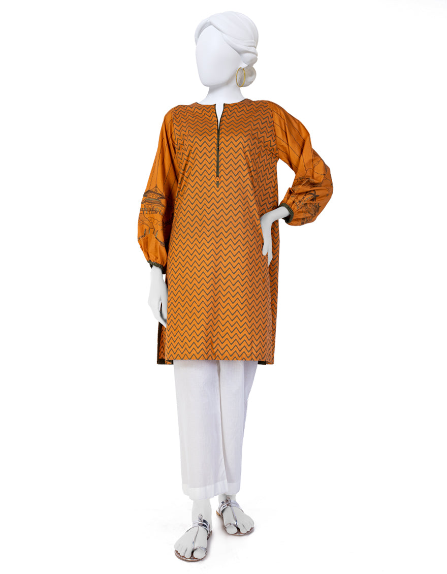 Cambric Mustard Kurti - J. Junaid Jamshed