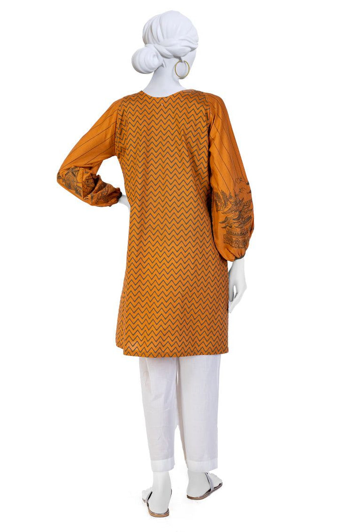 Cambric Mustard Kurti - J. Junaid Jamshed