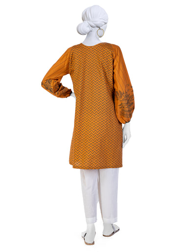 Cambric Mustard Kurti - J. Junaid Jamshed