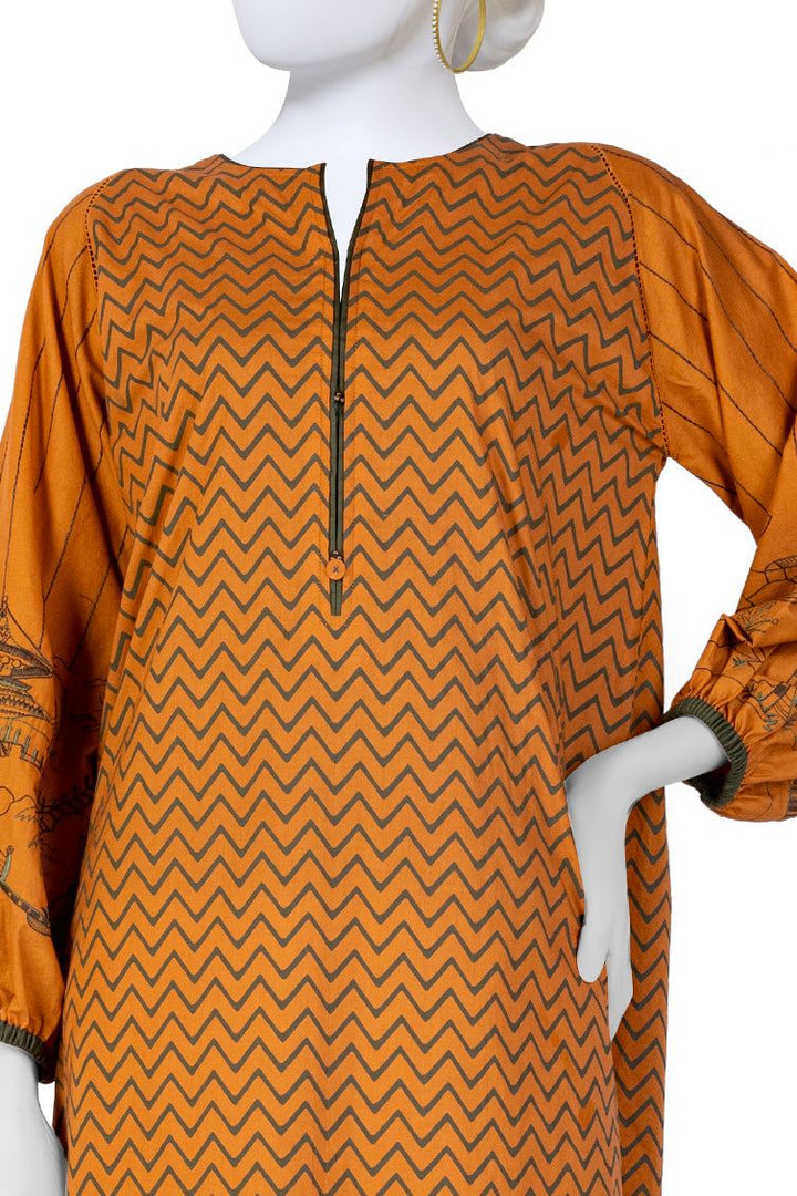 Cambric Mustard Kurti - J. Junaid Jamshed