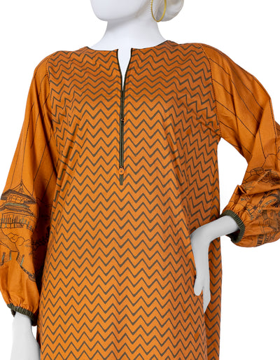 Cambric Mustard Kurti - J. Junaid Jamshed