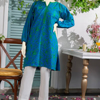Textured Blue Kurti- J. Junaid Jamshed