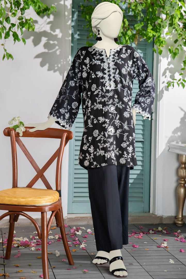 Textured Black Kurti- J. Junaid Jamshed