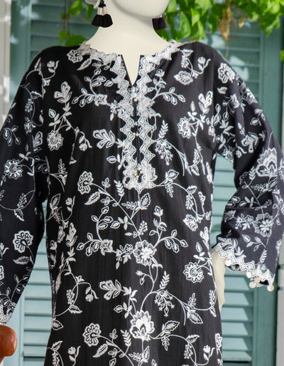 Textured Black Kurti- J. Junaid Jamshed