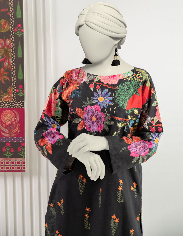 Khaddar Black Kurti - J. Junaid Jamshed