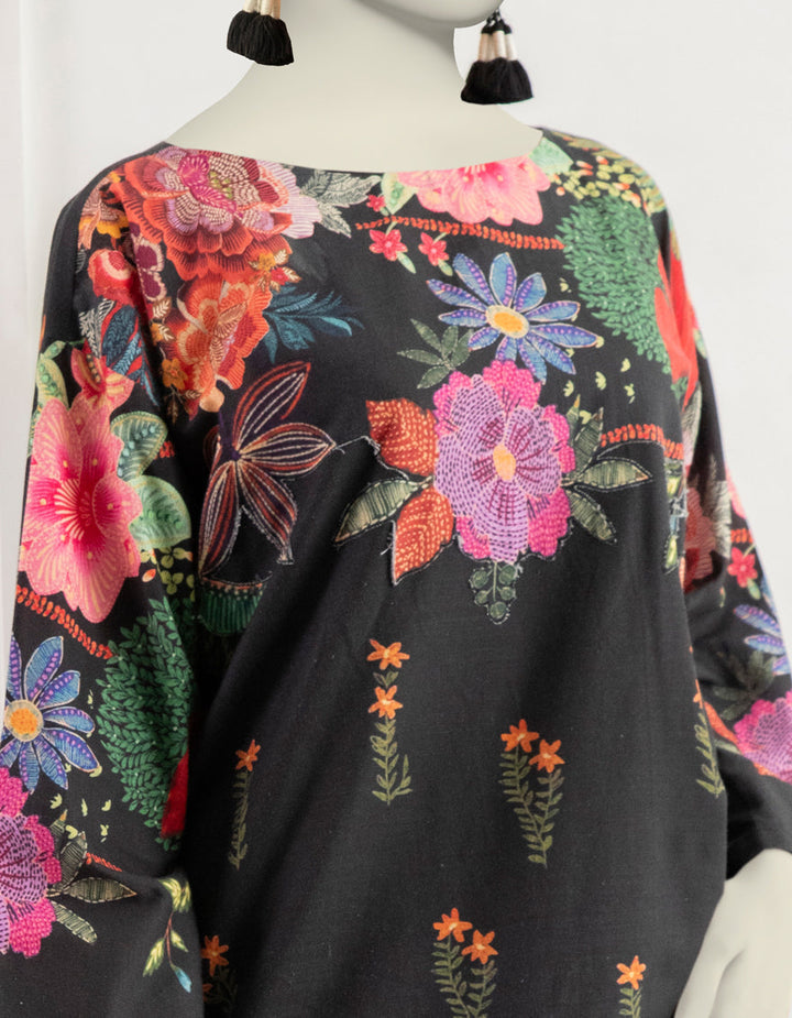 Khaddar Black Kurti - J. Junaid Jamshed