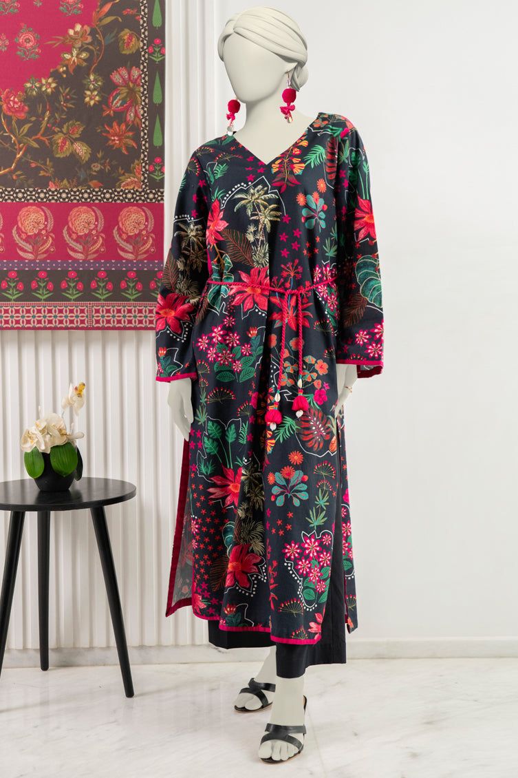 Khaddar Black Kurti- J. Junaid Jamshed