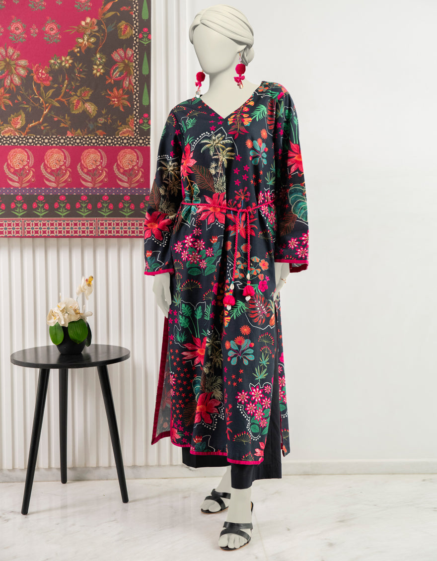 Khaddar Black Kurti- J. Junaid Jamshed