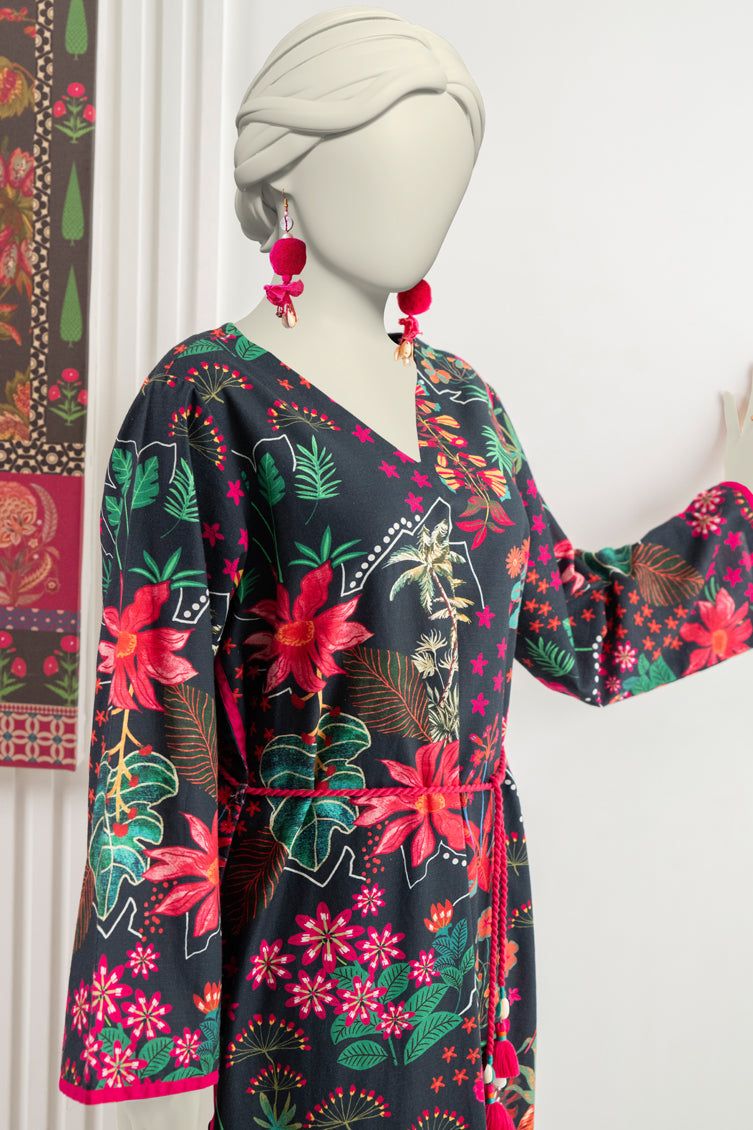 Khaddar Black Kurti- J. Junaid Jamshed