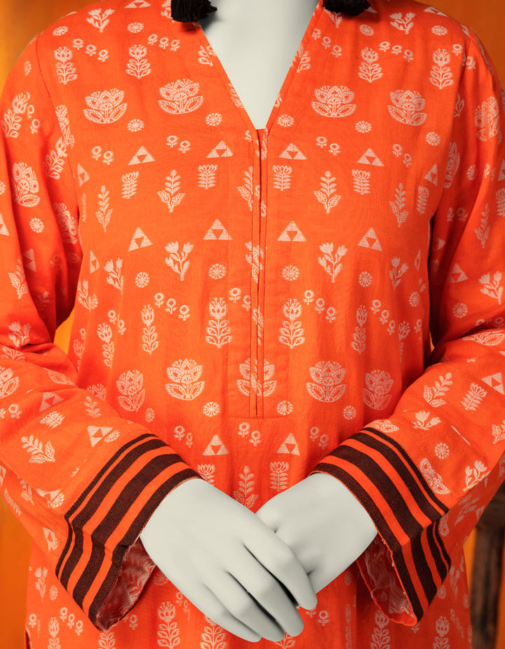 Khaddi Orange Kurti - J. Junaid Jamshed