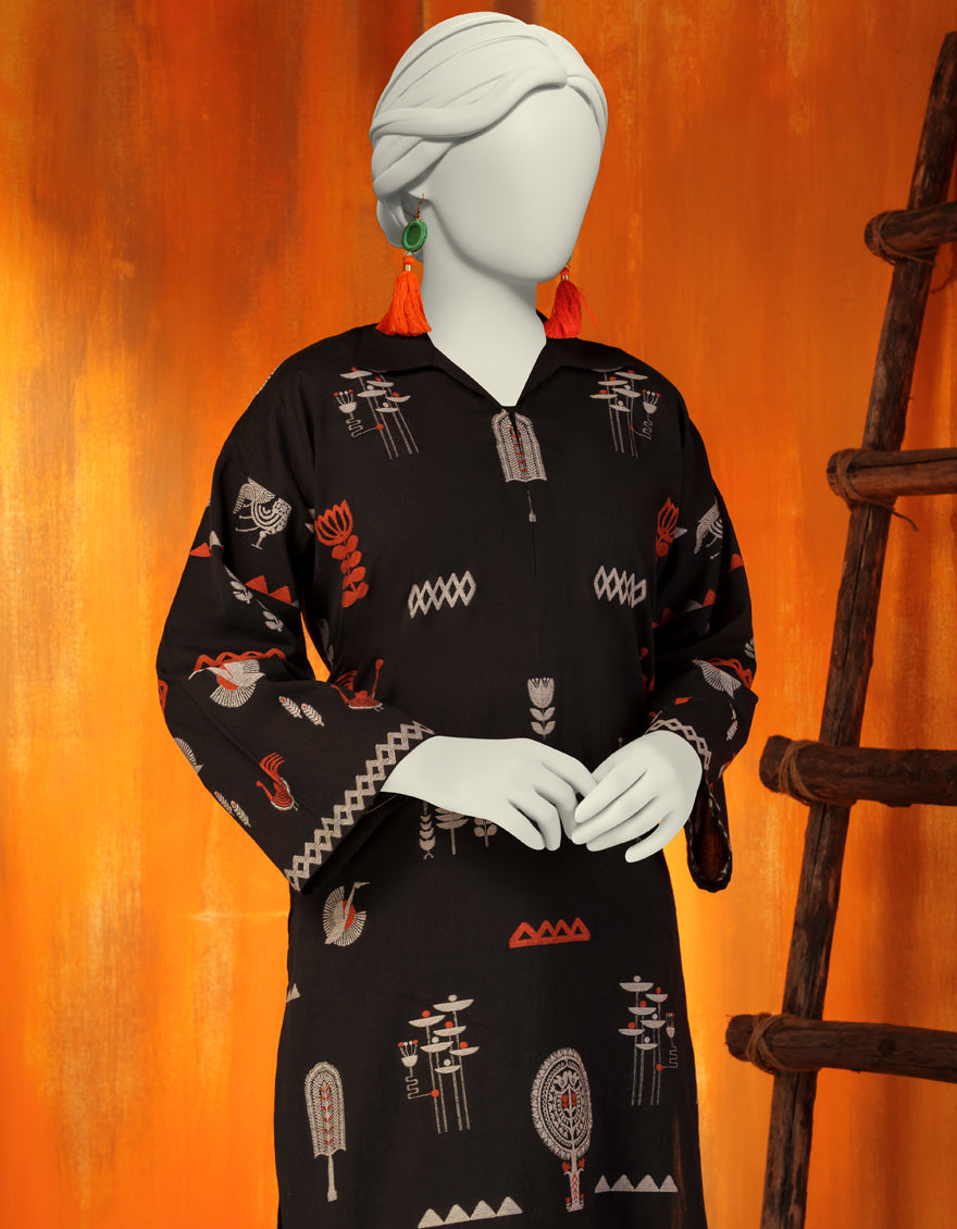 Khaddi Black Kurti - J. Junaid Jamshed