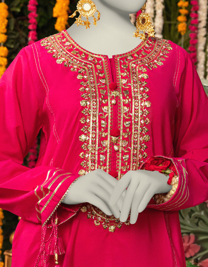 Raw Silk Pink Kurti - J. Junaid Jamshed
