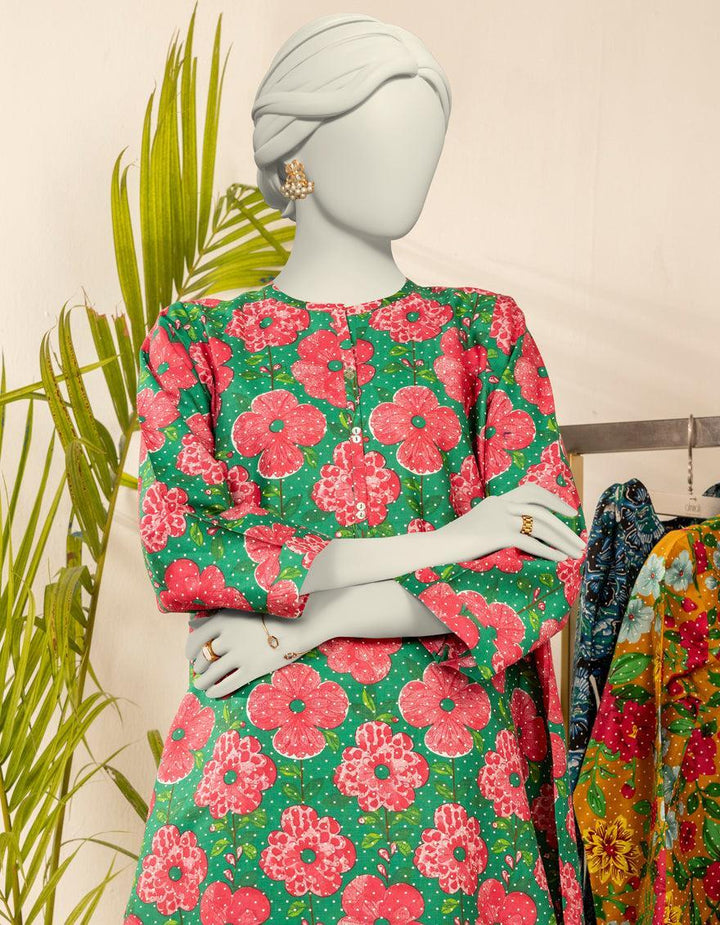 Cambric Green Kurti - J. Junaid Jamshed