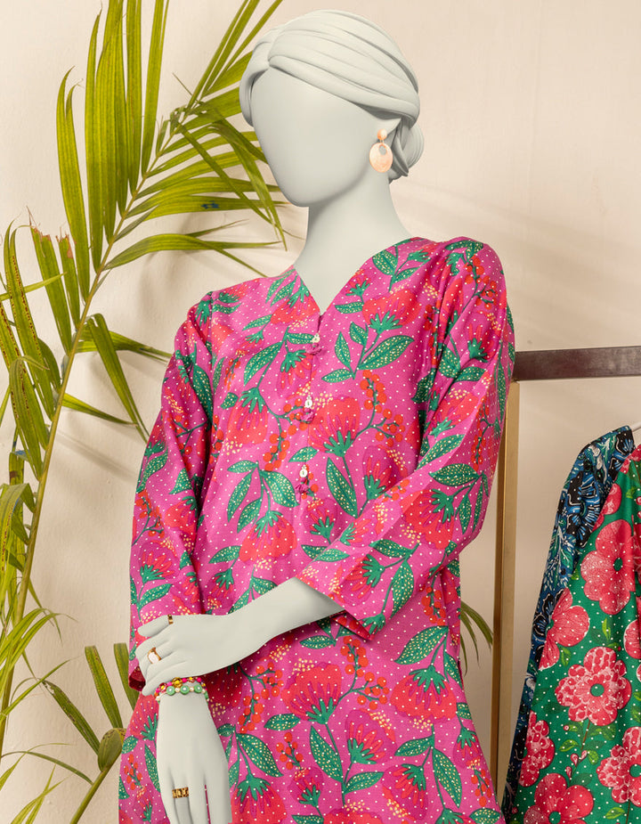 Cambric Pink Kurti - J. Junaid Jamshed