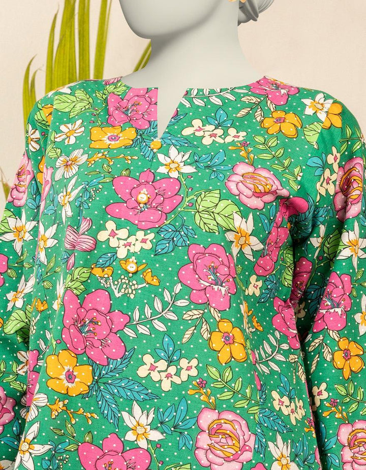 Cambric Green Kurti - J. Junaid Jamshed