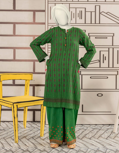 Khaddar Green Stitched Suit - J. Junaid Jamshed