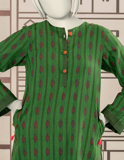 Khaddar Green Stitched Suit - J. Junaid Jamshed