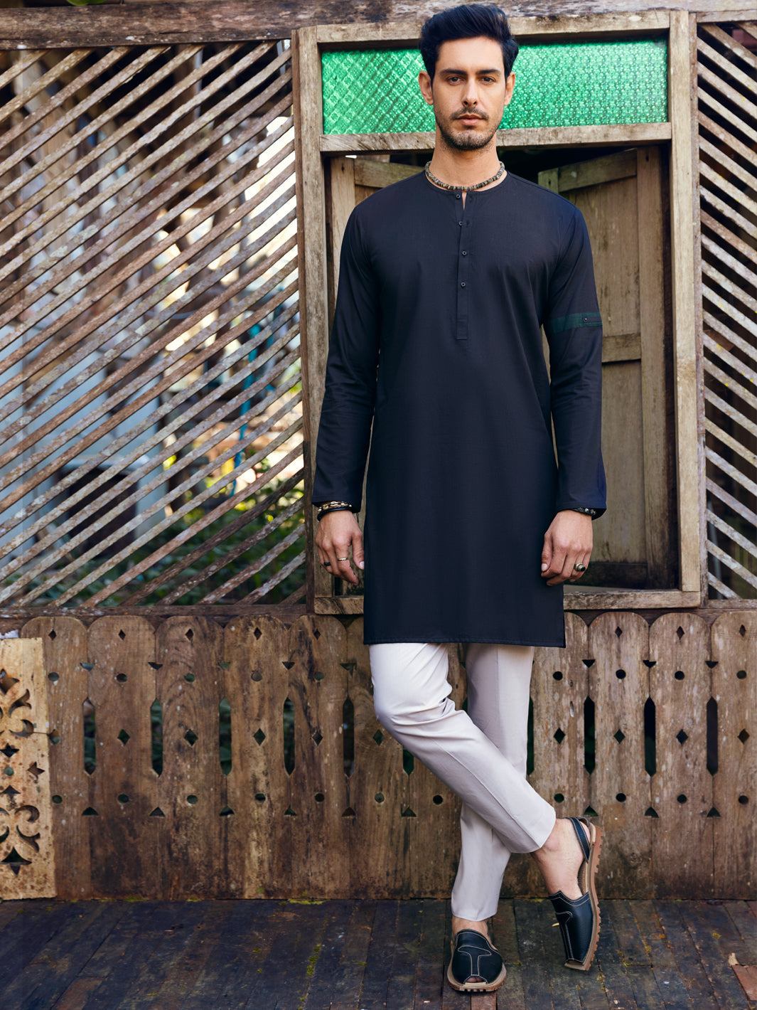 Cotton Black Kurta - Almirah