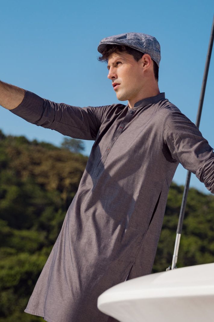 Cotton Grey Kurta - Almirah