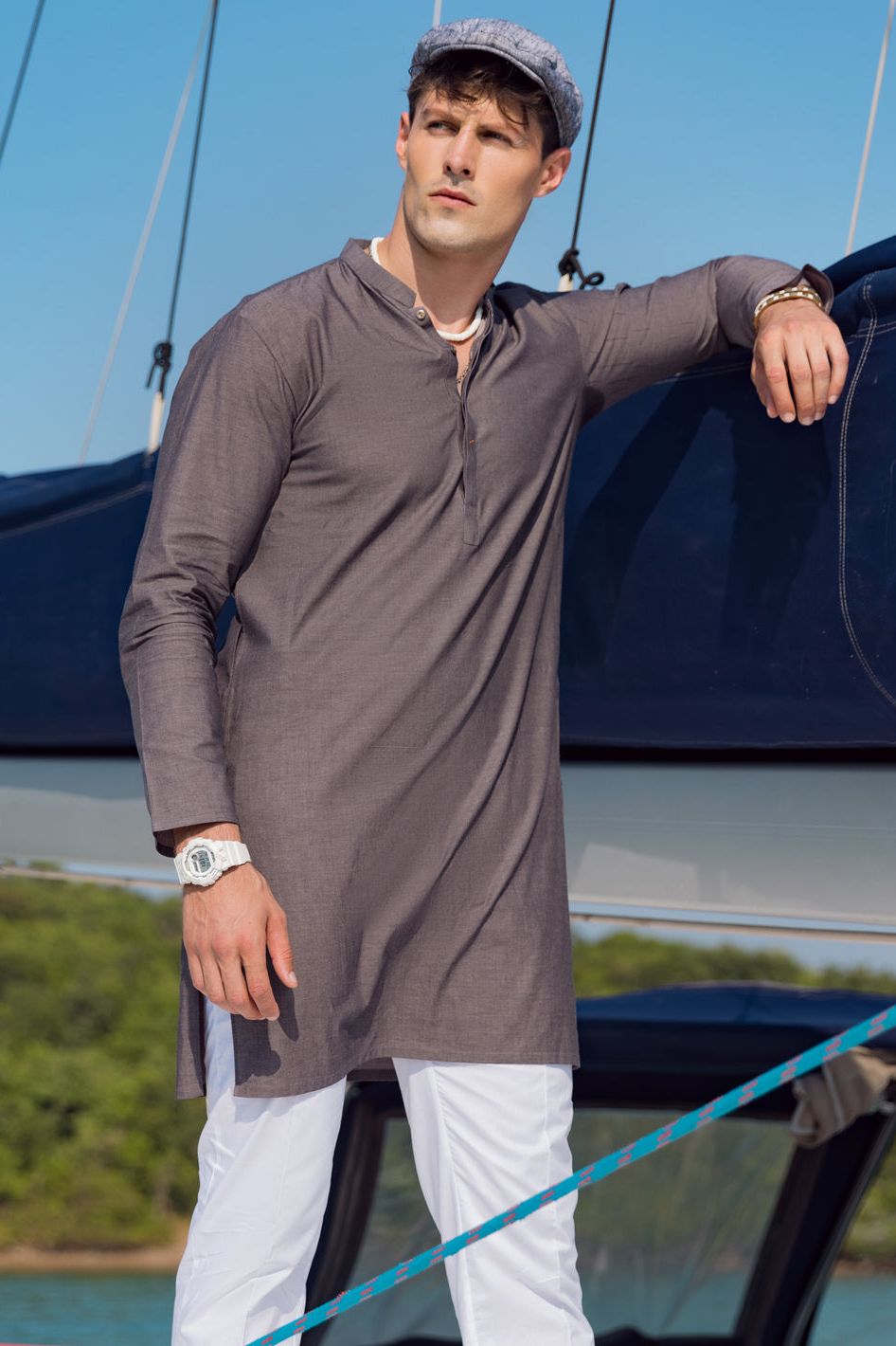 Cotton Grey Kurta - Almirah