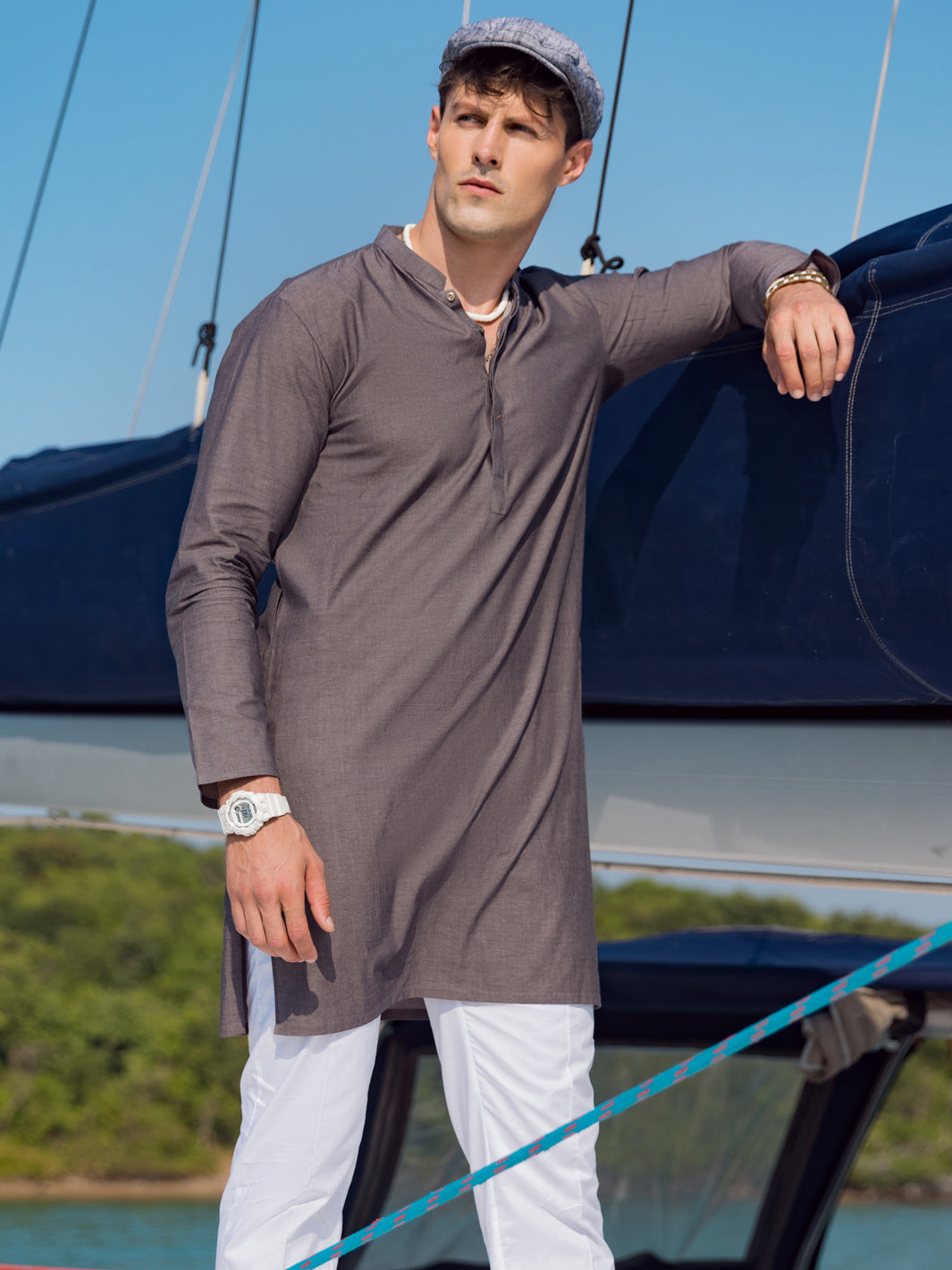 Cotton Grey Kurta - Almirah