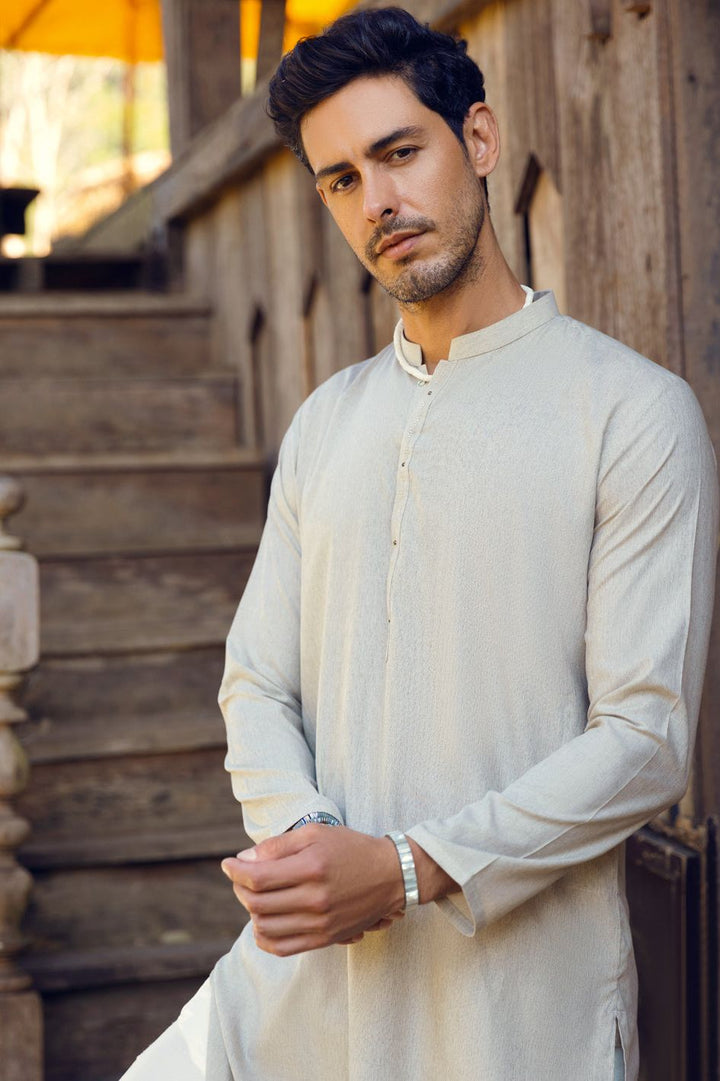 Polyester Viscose Light Grey Kurta - Almirah