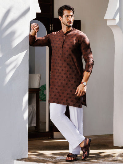 Cotton Brown Kurta - J. Junaid Jamshed