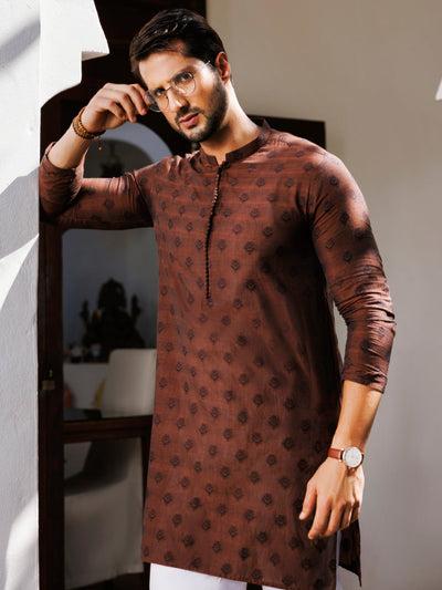 Cotton Brown Kurta - J. Junaid Jamshed