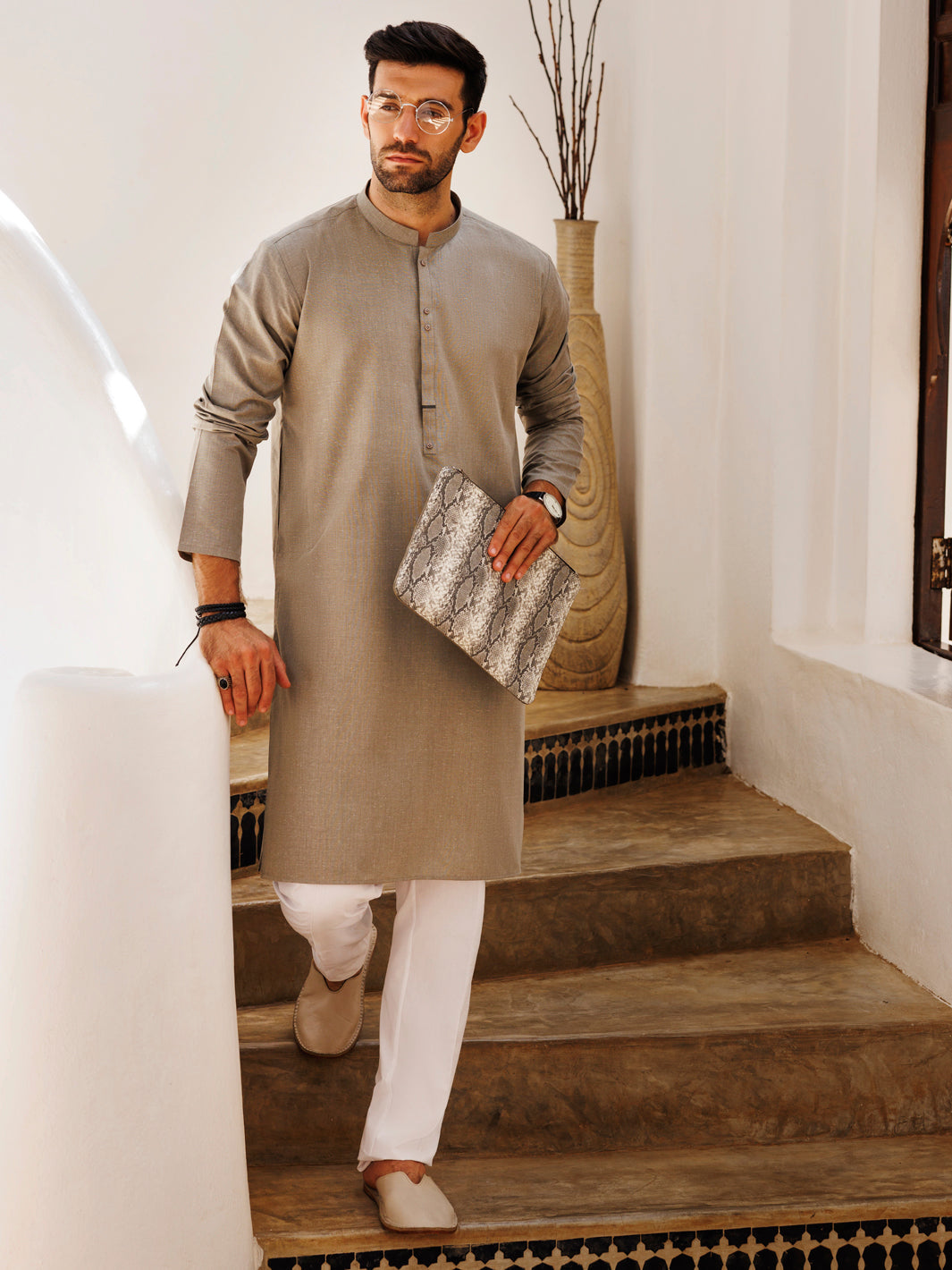 Blended Light Green Kurta - Almirah