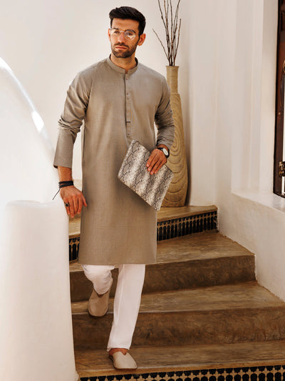 Blended Light Green Kurta - Almirah