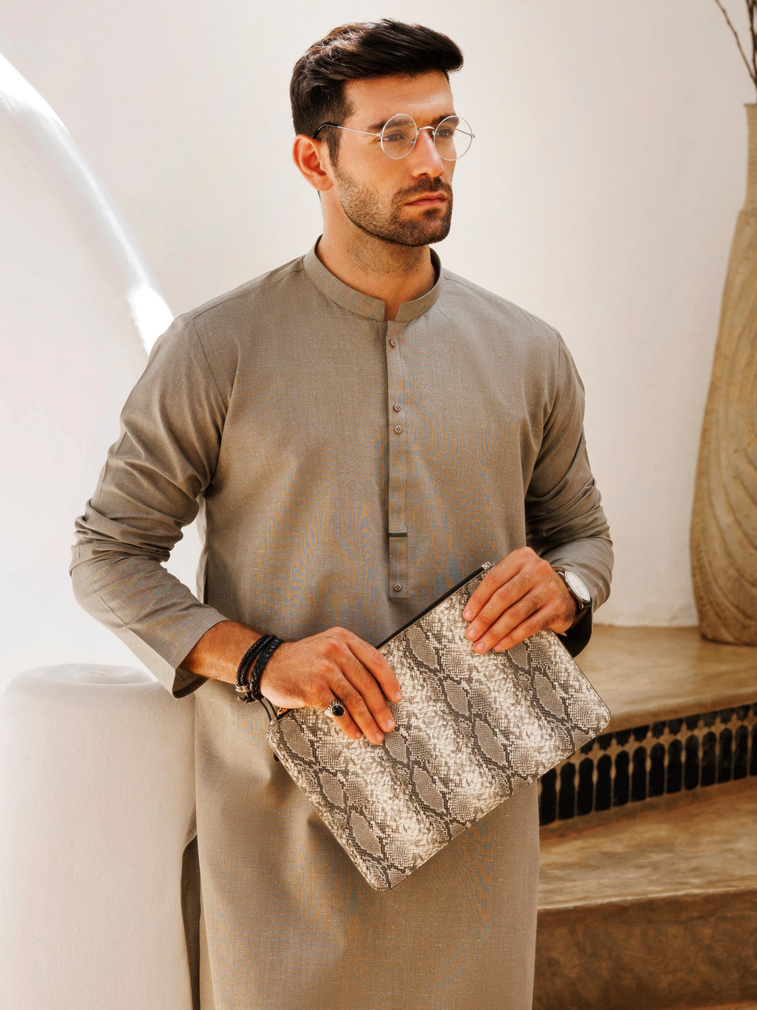 Blended Light Green Kurta - Almirah