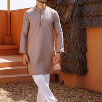 Blended Brown Kurta - Almirah